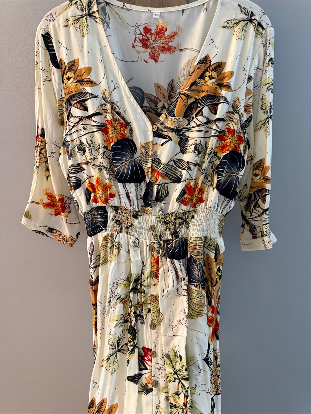 Floral V-Neck Maxi Dress in Fall Colors - Picture 9 of 12